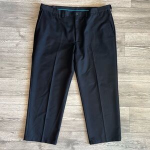 Haggar Men’s Pleated Classic Fit Dress Pant Wrinkle Free Black 42x29